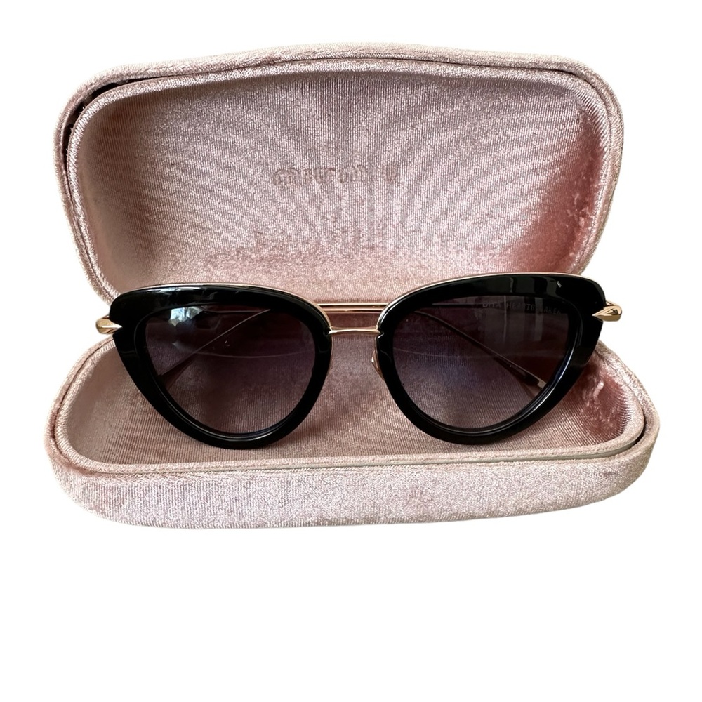 miu miu dita heartbraker sunglasses black and gold with original box